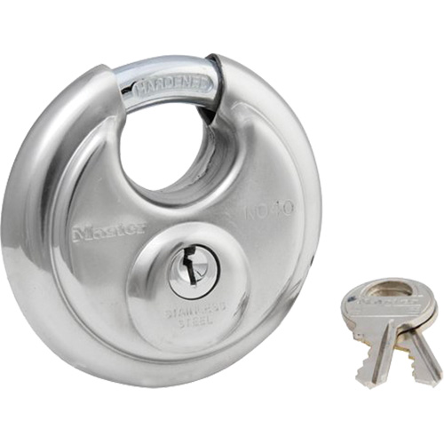 Cadenas &agrave; arceau prot&eacute;g&eacute;, Argent, Cl&eacute;s diff&eacute;rentes, Acier inoxydable, Largeur de 2-3/4" Ontario Packaging