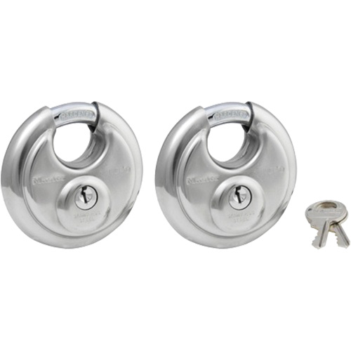 Cadenas &agrave; arceau prot&eacute;g&eacute;, Argent, Cl&eacute;s identiques, Acier inoxydable, Largeur de 2-3/4" Ontario Packaging