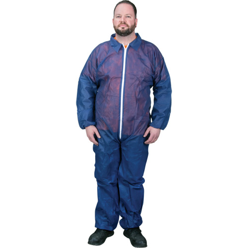 Coveralls, Medium, Blue, Polypropylene Ontario Packaging