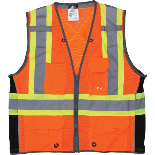 Surveyor Safety Vest, High Visibility Orange, Large, Polyester Ontario Packaging