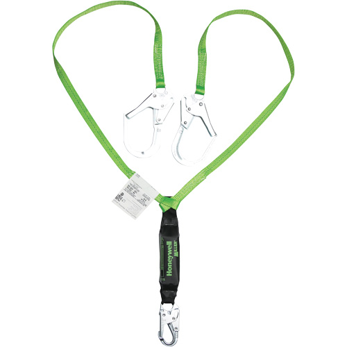 Miller&reg; HP Shock-Absorbing Lanyard, 6', Scaffold Hook Center, Locking Snap Hook Leg Ends, Polyester Ontario Packaging
