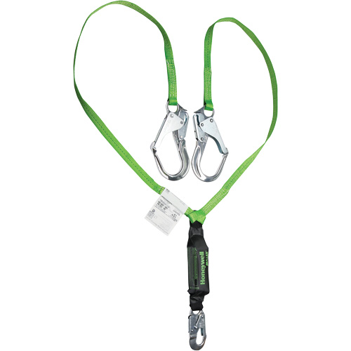 Miller&reg; HP Shock-Absorbing Lanyard, 6', Locking Rebar Hook Center, Locking Snap Hook Leg Ends, Polyester Ontario Packaging
