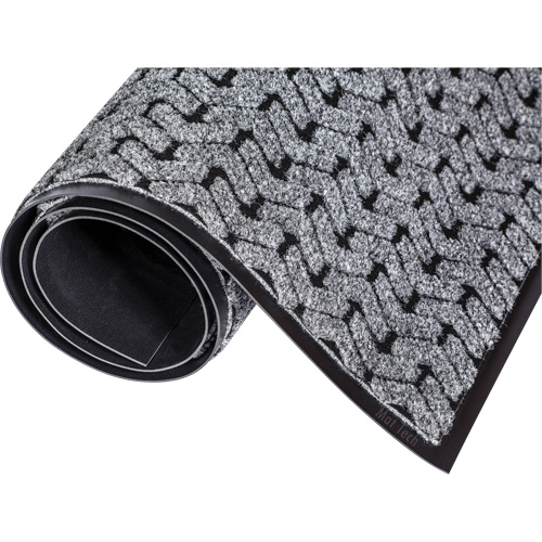 Tire-Track Performance Entrance Mats, Wiper/Scraper, 4' x 8' x 3/8", Grey Ontario Packaging