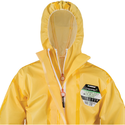 ChemMax&reg; 1 Coveralls, Polyethylene/Polypropylene, 4X-Large, Yellow Ontario Packaging