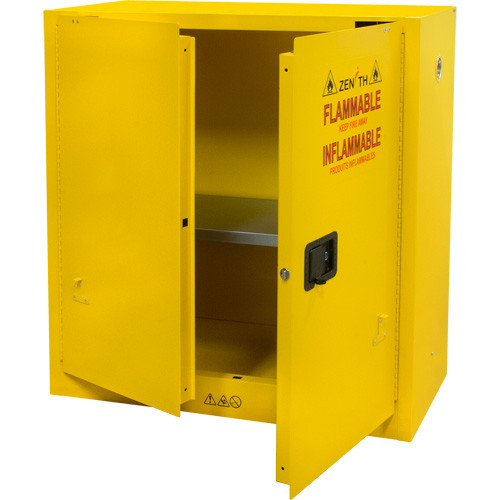 Flammable Storage Cabinet, 30 gal., 2 Door, 43" W x 44" H x 18" D Ontario Packaging