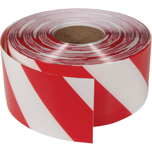Ruban de marquage tr&egrave;s r&eacute;sistant pour plancher ArmorStripe, 4" x 100', PVC, Rouge et blanc Ontario Packaging