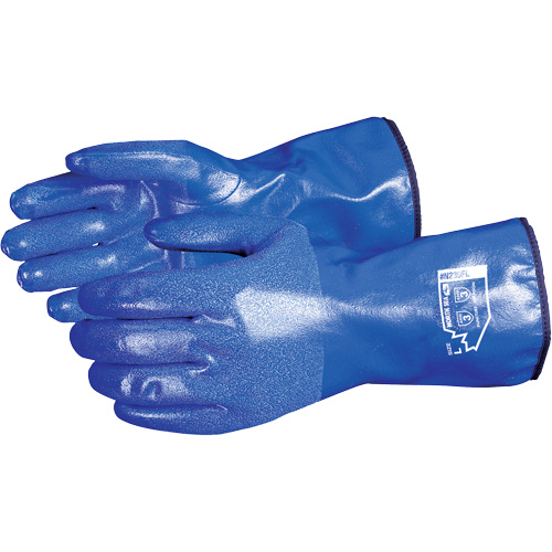 North Sea Chemical Resistant  Gloves, Size Small, 11" L, Nitrile, Fleece Inner Lining, Winter Weight Ontario Packaging