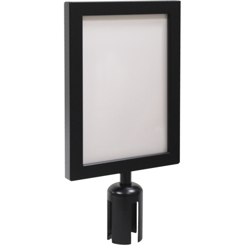 Cadre d'enseigne pour poteau de barri&egrave;re pour le contr&ocirc;le des foules, Noir Ontario Packaging