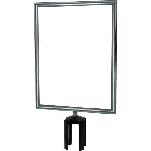 Porte-enseigne vertical robuste avec adaptateur pour poteaux Tensabarrier, Chrome poli Ontario Packaging