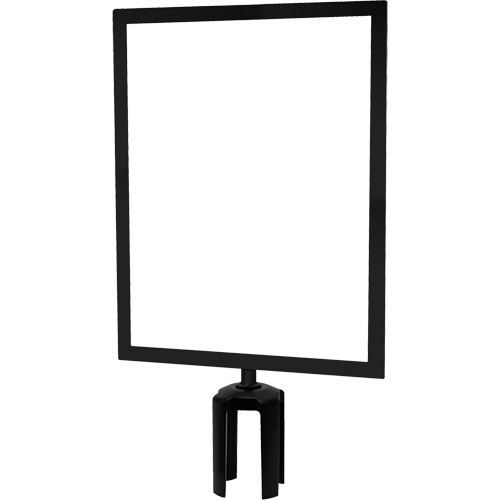 Heavy-Duty Horizontal Sign Holder with Tensabarrier&reg; Post Adapter, Black Ontario Packaging