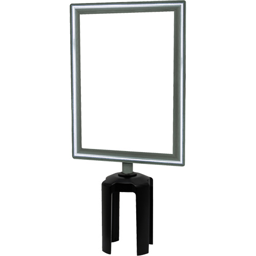 Heavy-Duty Vertical Sign Holder with Tensabarrier&reg; Post Adapter, Polished Chrome Ontario Packaging