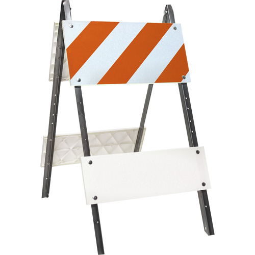 Prismatic Barricade, Folding, 24" L x 45" H, Orange/White Ontario Packaging