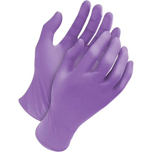 Deny Tripolymer Disposable Gloves, Large, Latex/Neoprene/Nitrile, 6-mil, Powder-Free, Purple Ontario Packaging