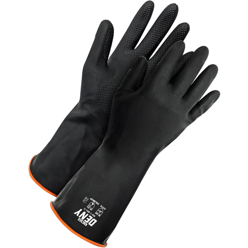 Deny Chemical Resistant Gloves, Size 9, 12" L, Rubber Latex, Flock-Lined Inner Lining, Winter Weight Ontario Packaging