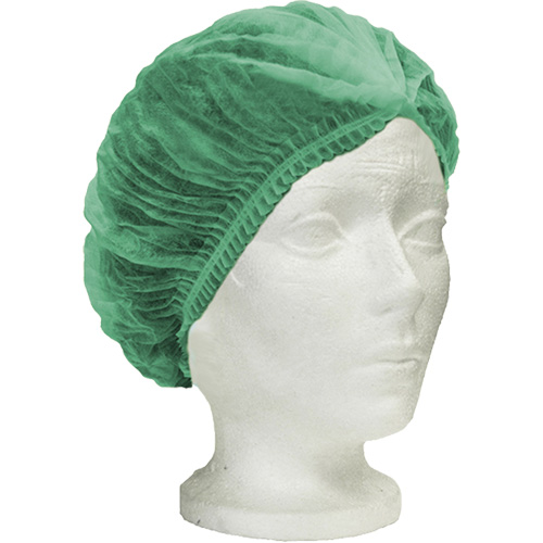 Bonnet bouffant pliss&eacute; Ronco Care, Polypropyl&egrave;ne, 21", Vert Ontario Packaging