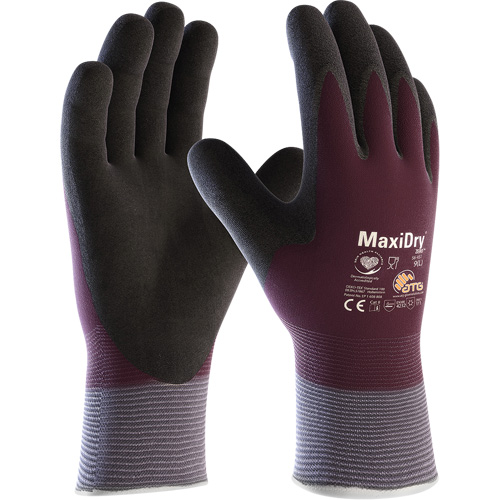 ATG MaxiDry&reg; Zero Coated Gloves with Thermal Lining, Small, Foam Nitrile Coating, 15 Gauge, Nylon/Spandex Shell Ontario Packaging
