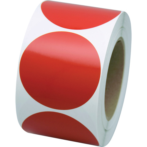 Formes de marquage, Cercle, 3" lo x 3" la, Rouge, Vinyle Ontario Packaging