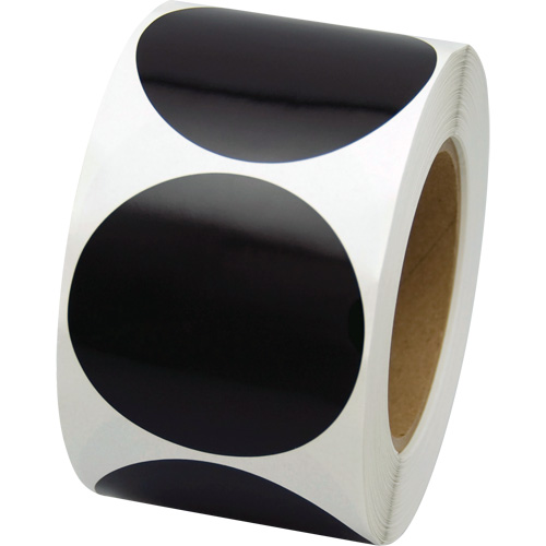 Pastilles de marquage color&eacute;es, Cercle, 3" lo x 3" la, Noir, Vinyle Ontario Packaging