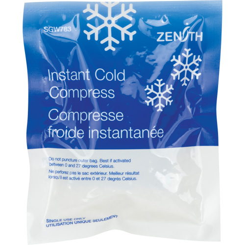 Compresse instantan&eacute;e, Froid, Utilisation unique, 5" x 6" Ontario Packaging
