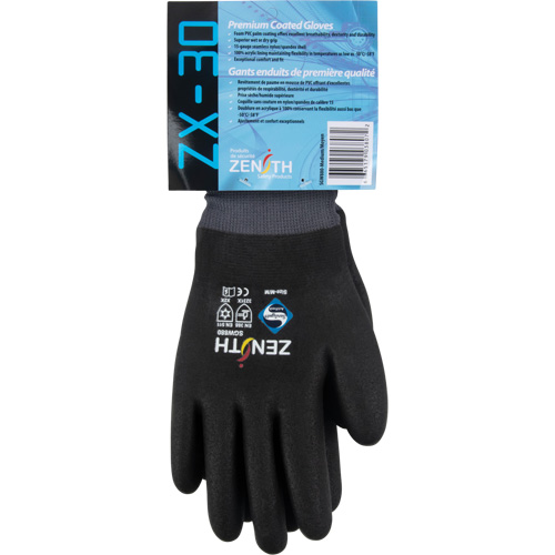 Gants enduits ZX-30° de premi&egrave;re qualit&eacute;, Moyen, R&ecirc;vetement Mousse de PVC, Calibre 15, Enveloppe en Nylon Ontario Packaging