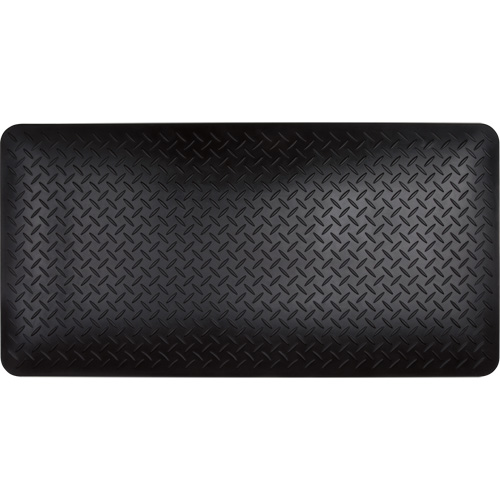 Anti-Fatigue Matting, Diamond, 1-2/3' x 3-1/4' x 3/4", Black, Polyurethane Ontario Packaging