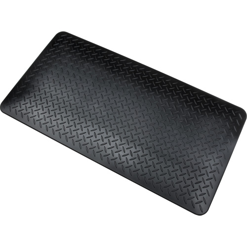 Anti-Fatigue Matting, Diamond, 1-2/3' x 3-1/4' x 3/4", Black, Polyurethane Ontario Packaging
