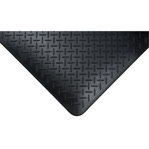 Anti-Fatigue Matting, Diamond, 1-2/3' x 3-1/4' x 3/4", Black, Polyurethane Ontario Packaging