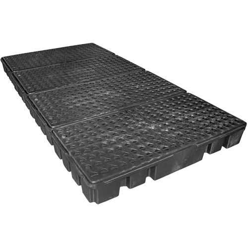 Palette de confinement des d&eacute;versements &agrave; profil bas Black Diamond, Capacit&eacute; de d&eacute;versement 102 gal. US, 96" x 49" x 6,5" Ontario Packaging