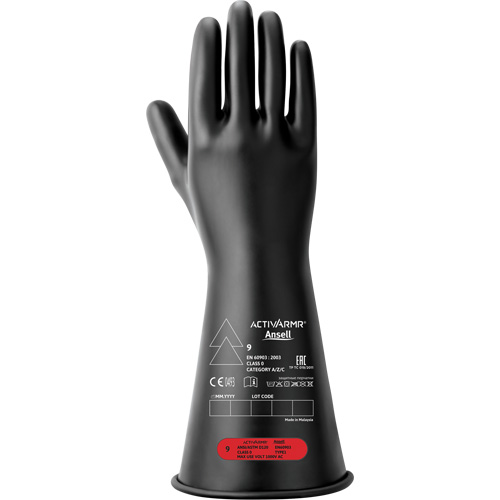 Gants isolants &eacute;lectriques, ASTM classe 0, Taille 10, 11" lo Ontario Packaging