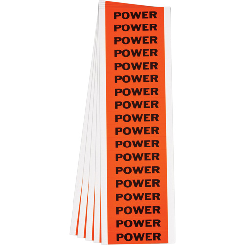 "Power" Conduit & Voltage Labels, 1/2" x 2-1/4", Cloth/Vinyl, English Ontario Packaging