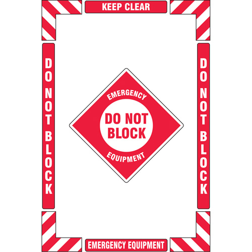 "Emergency Equipment" Floor Marking Kit, Adhesive, English with Pictogram Ontario Packaging