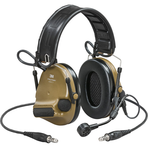 Casque VI NIB avec deux fils de sortie et rail arc Peltor ComTac, Style Bandeau, 23 dB Ontario Packaging