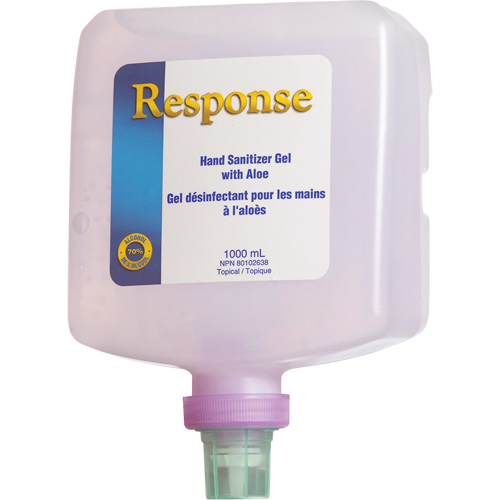 Response&reg; Hand Sanitizer Gel with Aloe, 1000 ml, Pump Bottle, 70% Alcohol Ontario Packaging