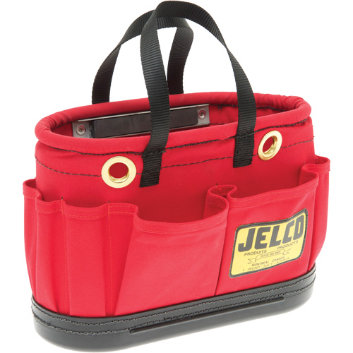 Aerial Tool Bucket with Magnet, 14" L x 7" W x 10" H, Canvas, Red Ontario Packaging