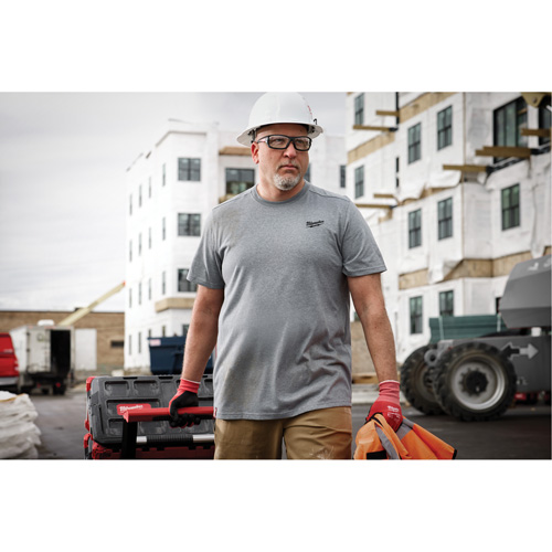 Hybrid Work Tee Shirt, Men's, Small, Grey Ontario Packaging