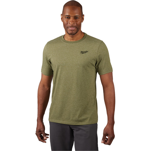 Hybrid Work Tee Shirt, Men's, Small, Green Ontario Packaging