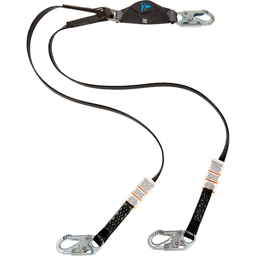 Anti-Corrosion Energy Absorbing Lanyard, 6', Snap Hook Center, Snap Hook Leg Ends, Polyester Ontario Packaging