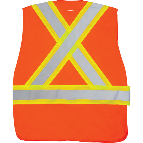 CSA-Compliant High-Visibility Surveyor Vest, High Visibility Orange, Medium, Polyester Ontario Packaging