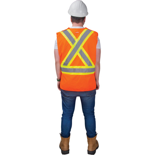 CSA-Compliant High-Visibility Surveyor Vest, High Visibility Orange, Medium, Polyester Ontario Packaging