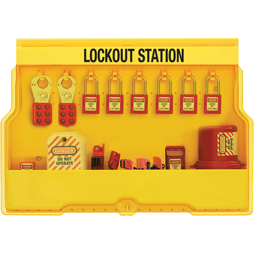 Premier Electrical Lockout Station, Thermoplastic Padlocks, 16 Padlock Capacity, Padlocks Included Ontario Packaging