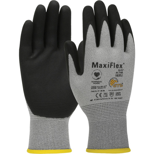 Gants compatibles avec les &eacute;crans tactiles ultral&eacute;gers ATG MaxiFlex Elite, Grand, R&ecirc;vetement Nitrile, Calibre 18, Enveloppe en Nylon Ontario Packaging