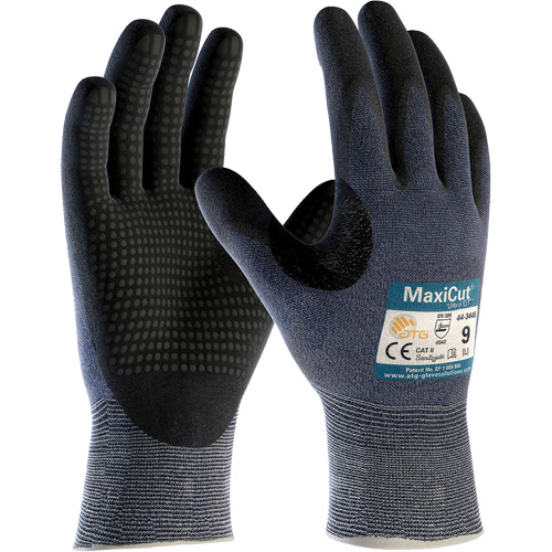 Gants ATG MaxiCut Ultra DT, Taille Grand, Calibre 15, Rev&ecirc;tement Nitrile, Enveloppe en Fil technique, ASTM ANSI niveau A3/EN 388 niveau 5/EN 388 niveau C Ontario Packaging