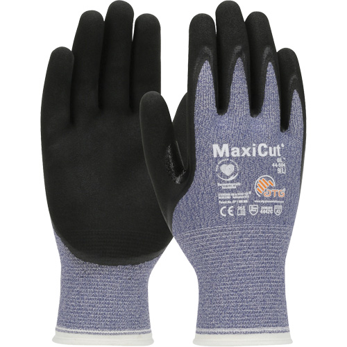 Gants r&eacute;sistants aux coupures dans un milieu de travail huileux ATG MaxiCut, Taille Grand, Calibre 15, Rev&ecirc;tement Nitrile, Enveloppe en Fil technique, ASTM ANSI niveau A3/EN 388 niveau 4/EN 388 niveau C Ontario Packaging