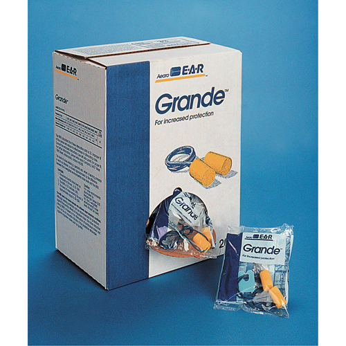 Bouchons d'oreilles classiques E-A-R, Vrac - Sac en poly, Grand, Avec cordon Ontario Packaging