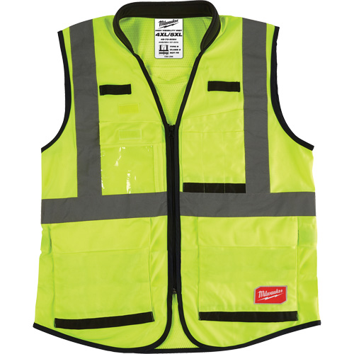 Performance Safety Vest, High Visibility Lime-Yellow, 4X-Large/5X-Large Ontario Packaging