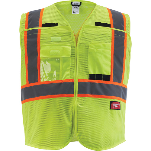 Flagman Safety Vest, High Visibility Lime-Yellow, Medium/Small Ontario Packaging