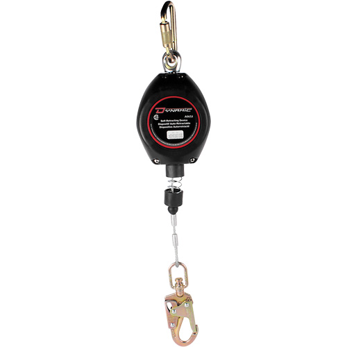 Dynamic Self-Retracting Lifeline, 20', Galvanized Steel, Swivel Ontario Packaging