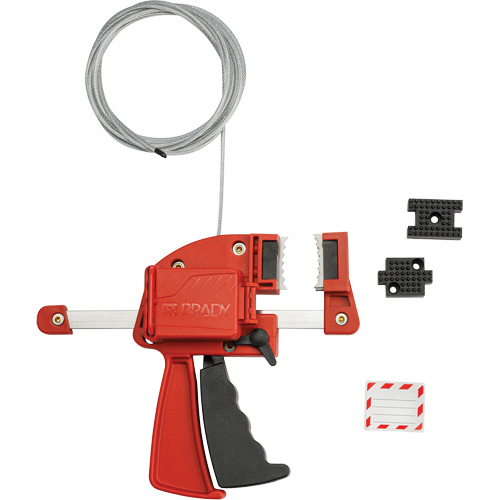 Red Clamping Cable Lockout, 8' Length Ontario Packaging