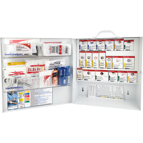 Armoire pour premiers soins SmartCompliance, R&eacute;pond &agrave; la norme CSA Z1220-17 type 3 environnements &agrave; haut risque, Petit (2-25 travailleurs) Ontario Packaging