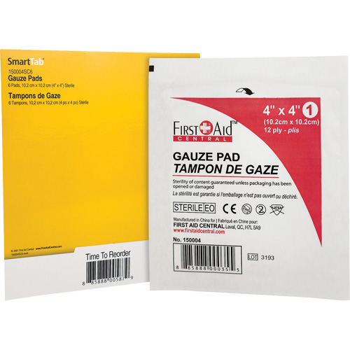 Recharge de gaze SmartCompliance, Tampon, 4" lo x 4" la, St&eacute;rile, Dispositif m&eacute;dical Classe 1 Ontario Packaging